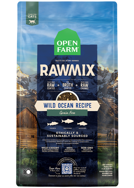 Wild-Caught Whitefish, Salmon & Rockfish Grain-Free Cat Kibble - Raw-Coated