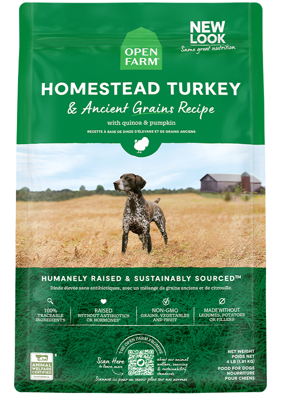 Homestead Turkey & Ancient Grains Dry Dog Kibble – Sensitive Stomachs