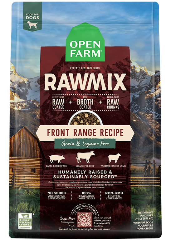 Beef, Lamb & Pork Grain-Free Raw-Coated Dog Kibble - Bone Broth Chunks