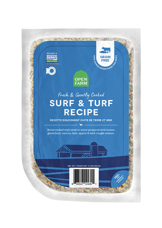Surf & Turf Gently Cooked Frozen Dog Food – Grass-Fed Beef Salmon Liver