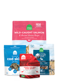 Dog Best-Sellers Bundle – Salmon Kibble, Freeze-Dried, Cod Skin & Broth