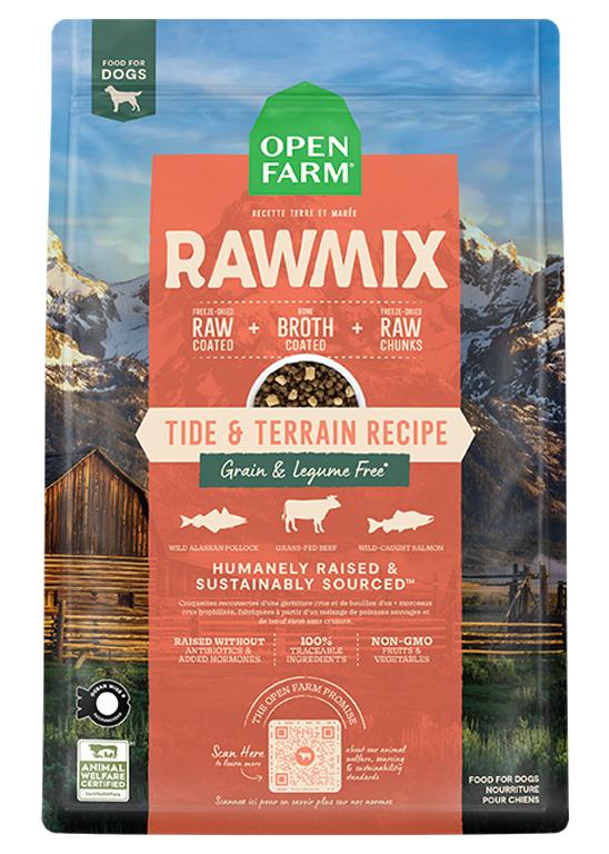 Pollock Salmon Beef Grain-Free RawMix Dog Kibble – Skin Coat Raw-Coated