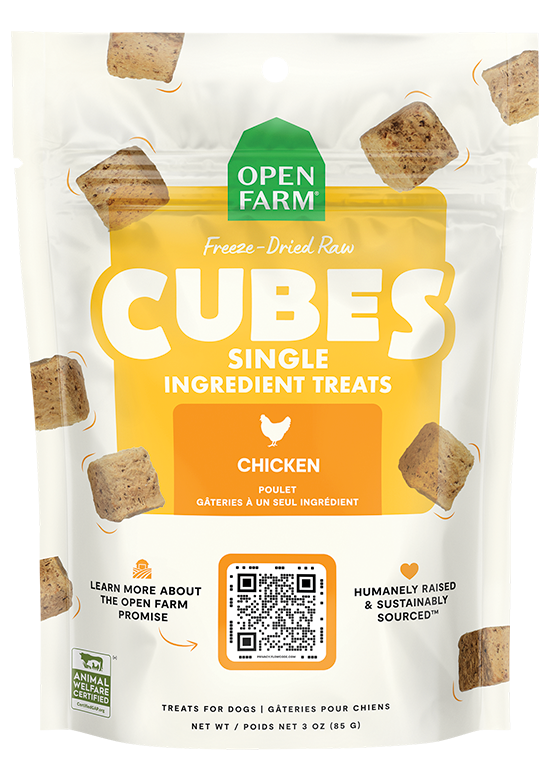 Single-Ingredient Freeze-Dried Raw Chicken Dog Treat Cubes - Grain-Free