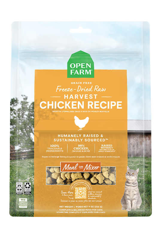 Freeze-Dried Raw Chicken Morsels for Cats – 98% Chicken Liver & Bone