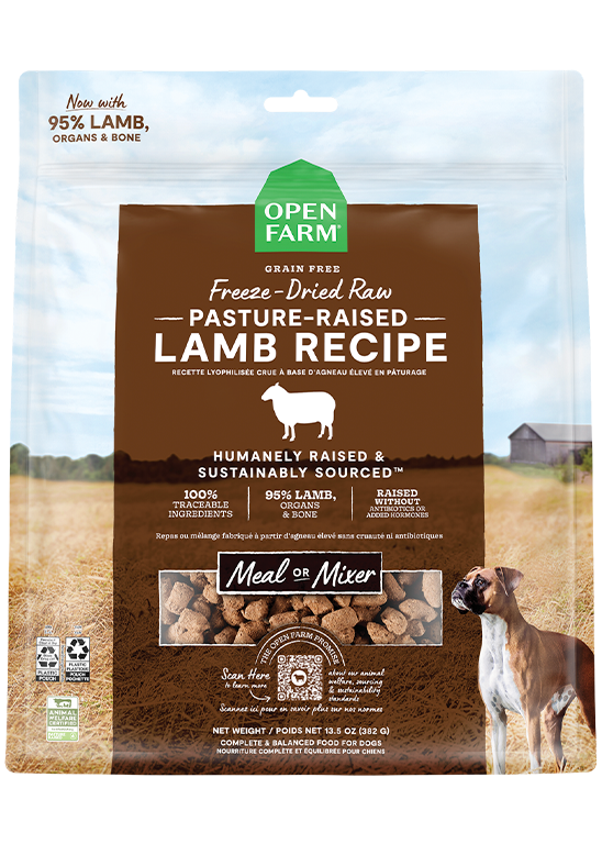 95% Pasture-Raised Lamb Freeze-Dried Raw Grain-Free Dog Food Morsels