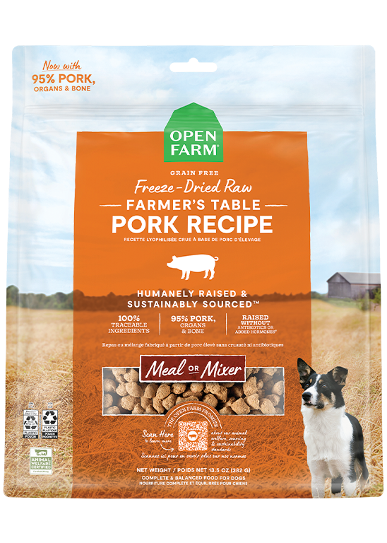 Single-Protein Pork Freeze-Dried Raw Morsels – Grain-Free Dog Food