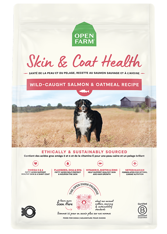 Salmon & Oatmeal Dry Dog Food for Skin & Coat – Omega-3 Rich Kibble