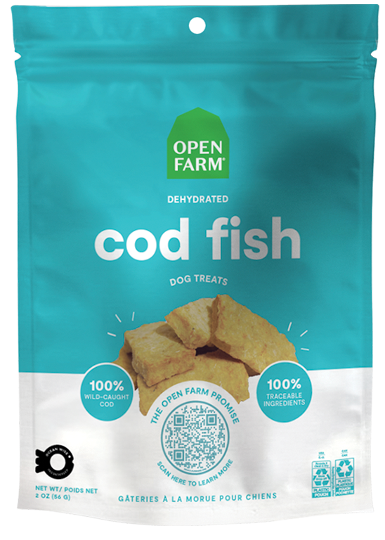 Single-Ingredient Dehydrated Cod Dog Treats - Wild-Caught, Low-Temp Crunch