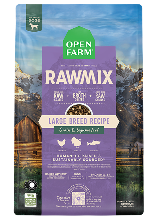 Large-Breed Grain-Free Salmon & Poultry Raw-Coated Dog Kibble
