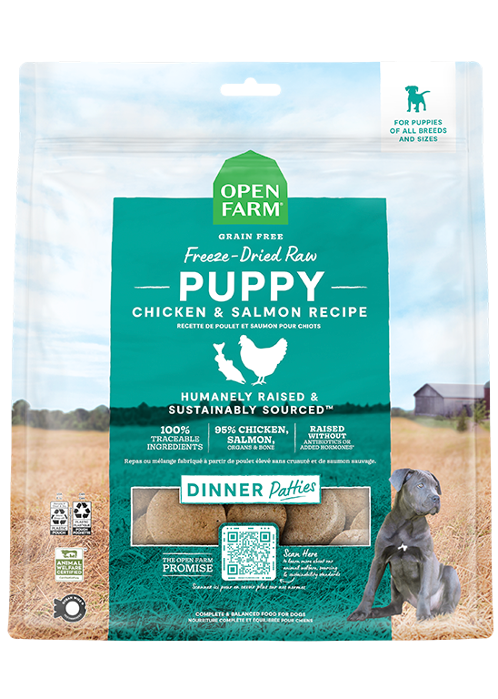 Chicken & Salmon Freeze-Dried Raw Dinner Patties – Puppy Food, Grain-Free