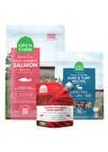 Cat Skin & Coat Wellness Bundle – Salmon Kibble, Raw Morsels & Broth