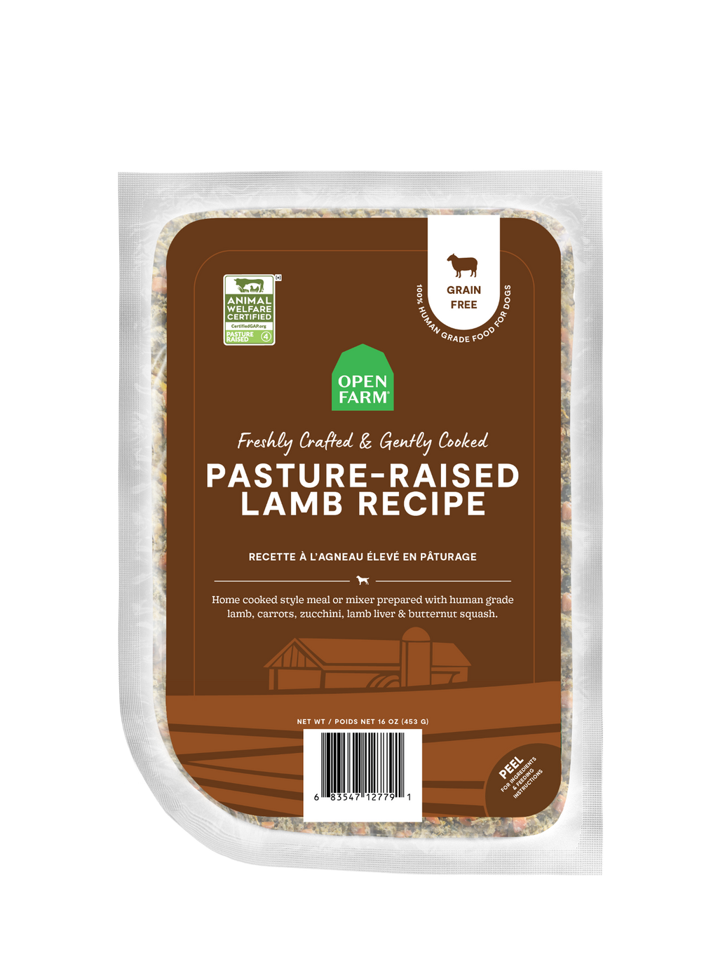 Pasture-Raised Lamb Gently Cooked Frozen Dog Food - Human-Grade Fresh Recipe