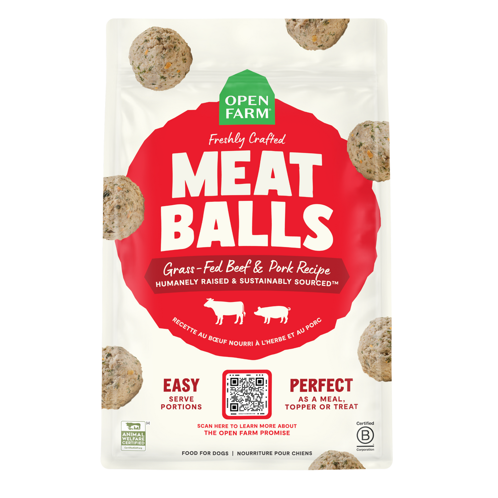 Grass-Fed Beef & Pork Gently Cooked Meatballs – Frozen Dog Food, Human-Grade