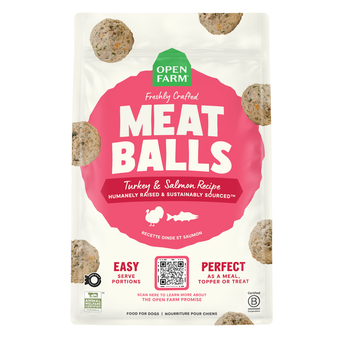 Gently Cooked Turkey & Salmon Meatballs – Frozen Human-Grade Dog Food