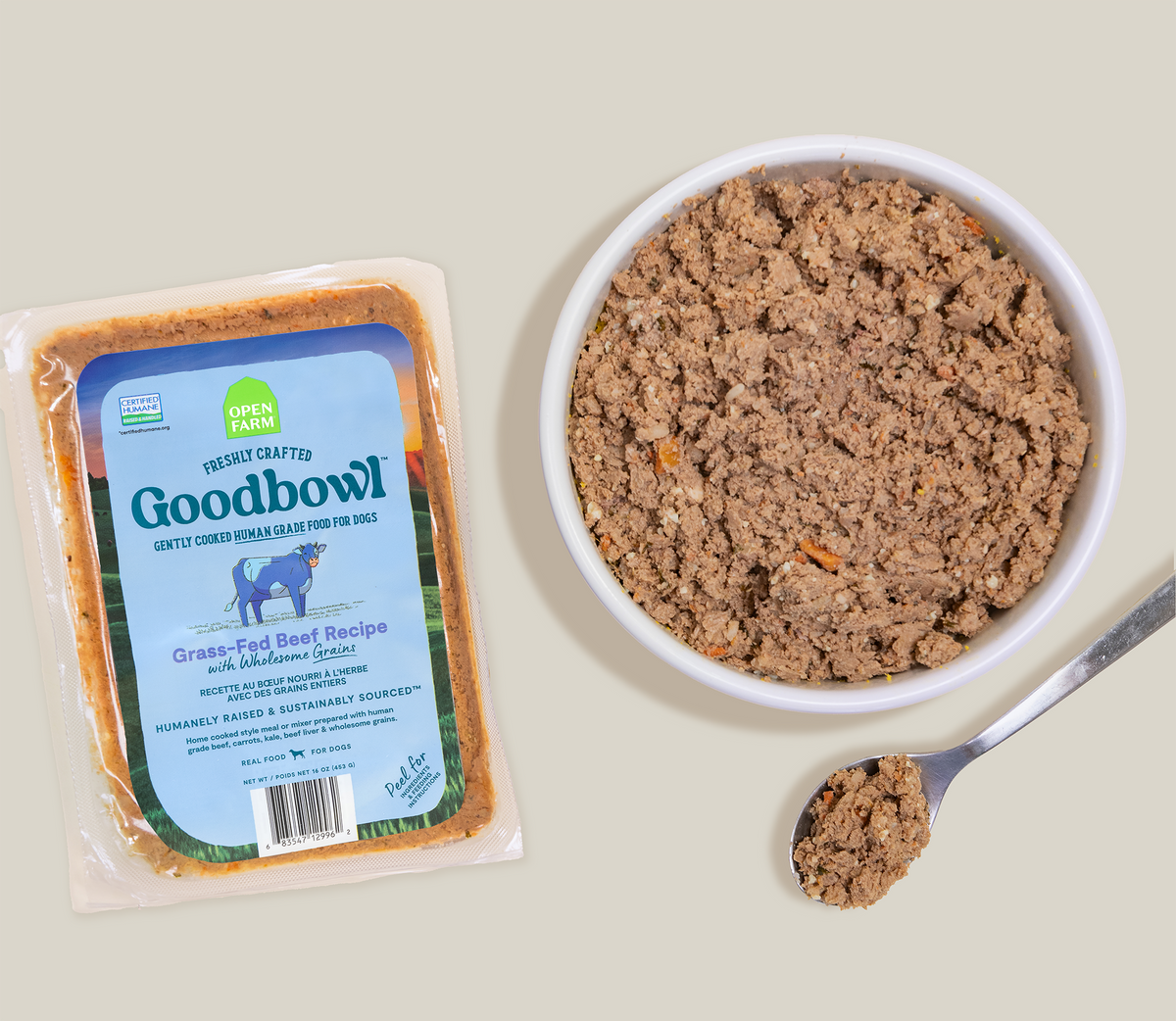 Grass-Fed Beef Gently Cooked Frozen Dog Food - Human-Grade Fresh Recipe