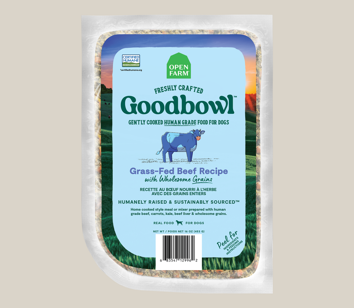 Grass-Fed Beef Gently Cooked Frozen Dog Food - Human-Grade Fresh Recipe