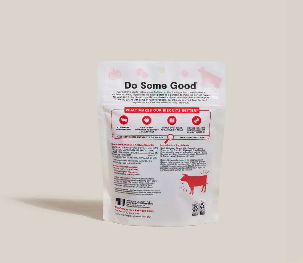 Oven-Baked Beef & Oatmeal Crunchy Dog Biscuits – Probiotic Reward Treats