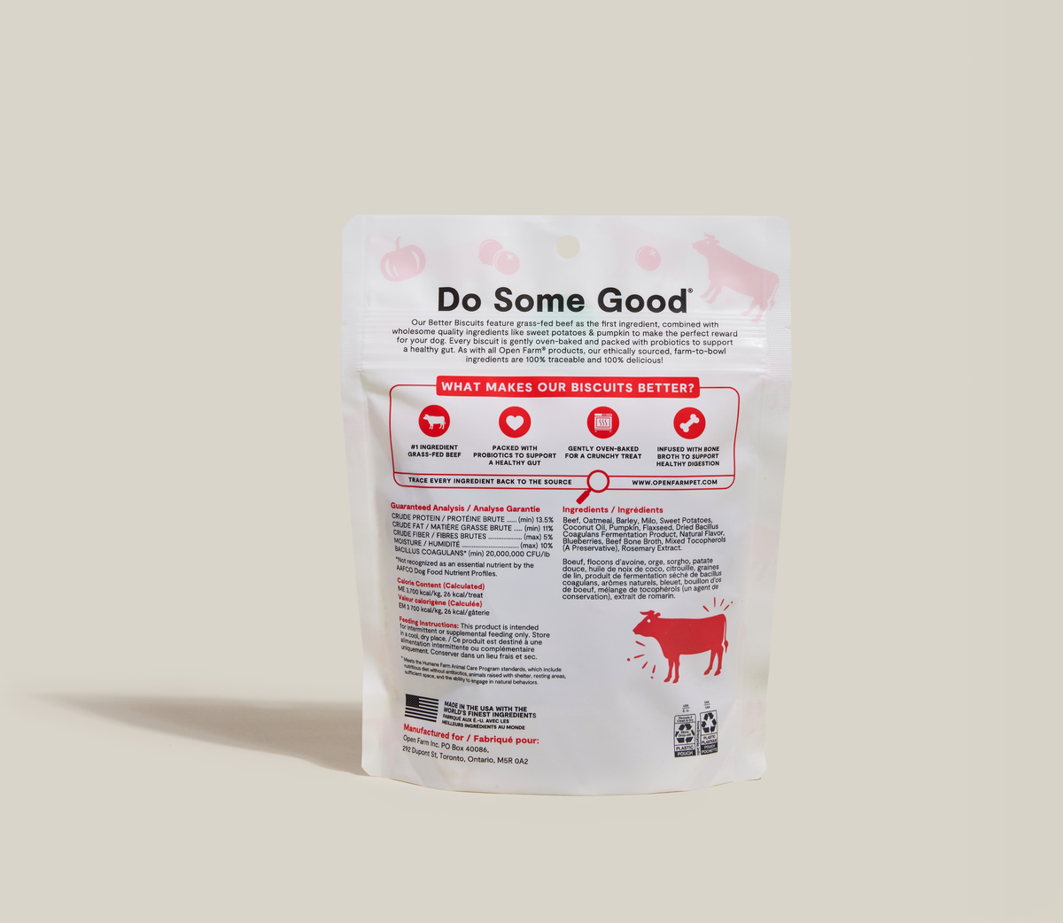 Oven-Baked Beef & Oatmeal Crunchy Dog Biscuits – Probiotic Reward Treats