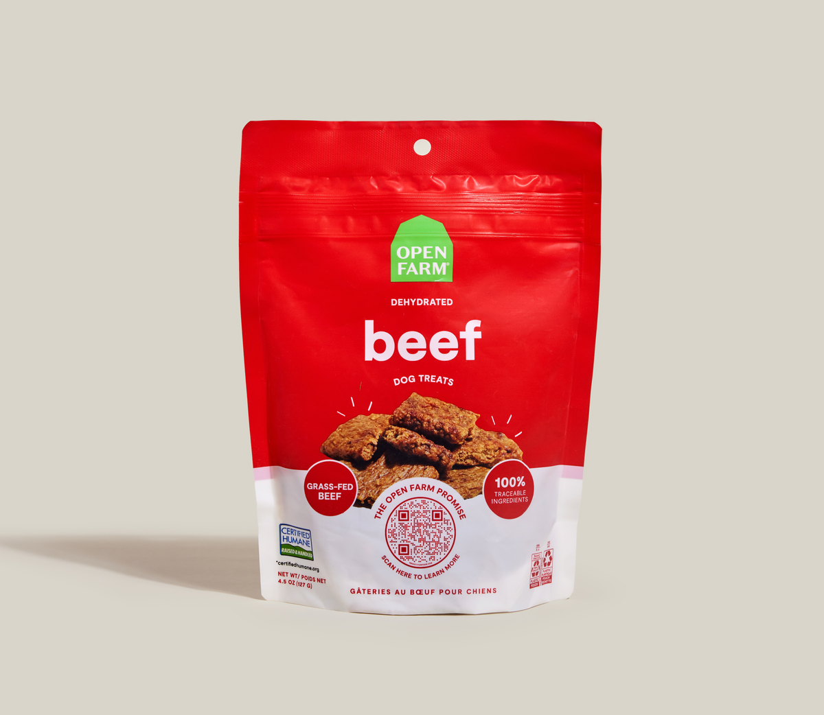 Single-Protein Dehydrated Grass-Fed Beef Dog Training Treats
