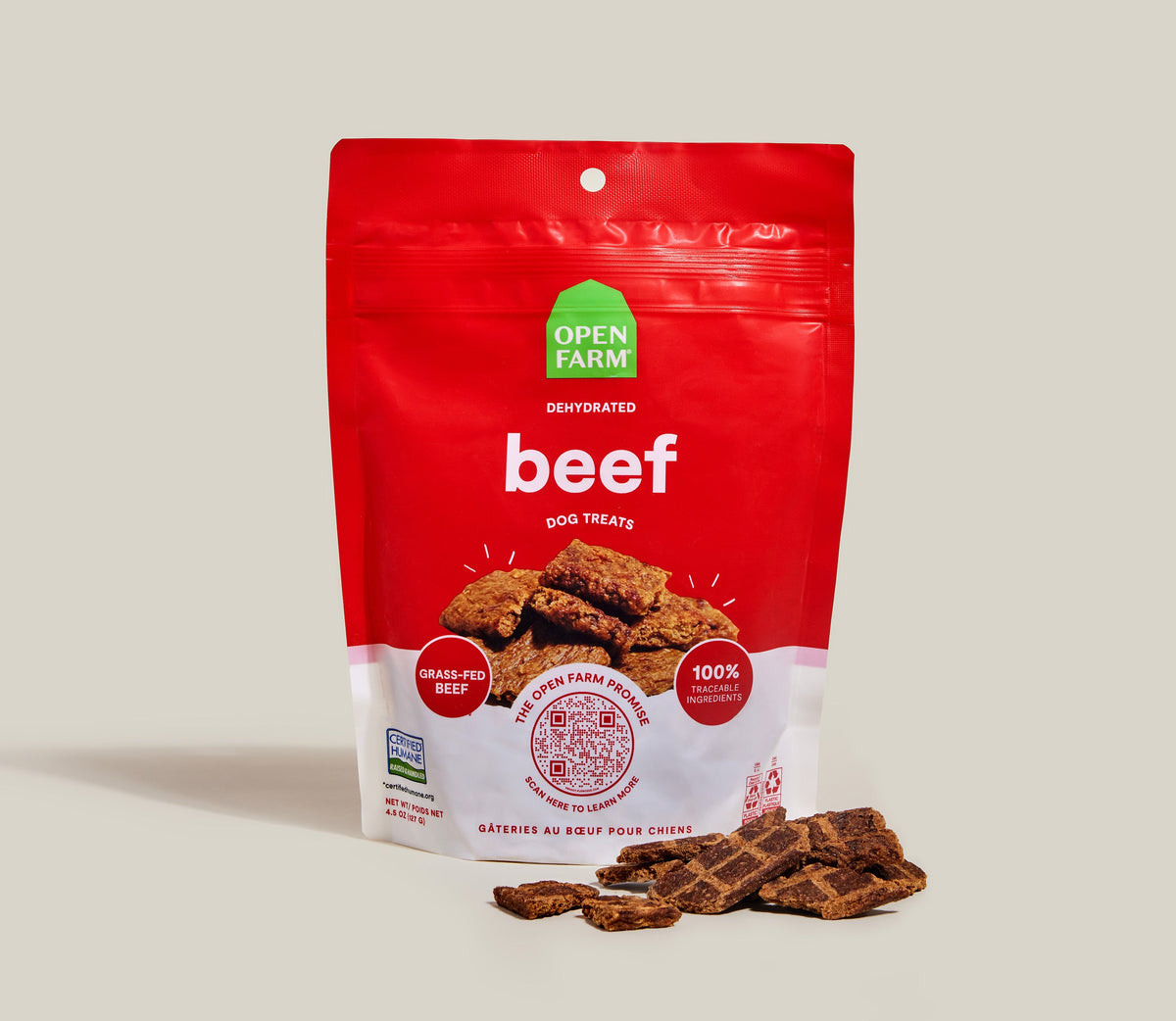 Single-Protein Dehydrated Grass-Fed Beef Dog Training Treats