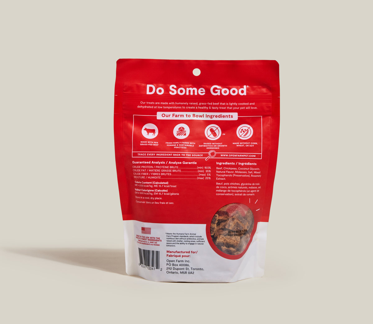 Single-Protein Dehydrated Grass-Fed Beef Dog Training Treats