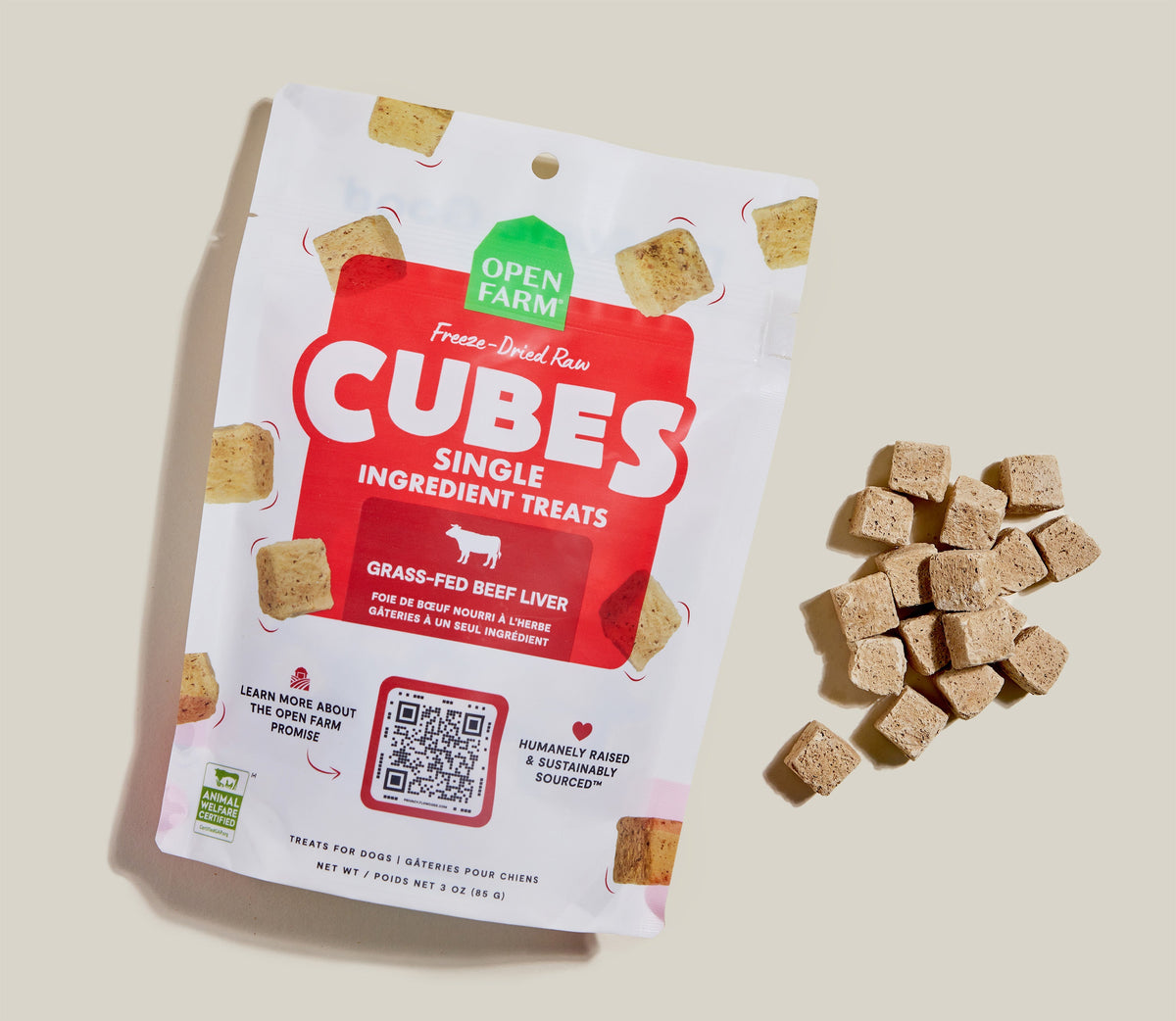 Single-Ingredient Freeze-Dried Beef Liver Dog Treats – Grain-Free Cubes