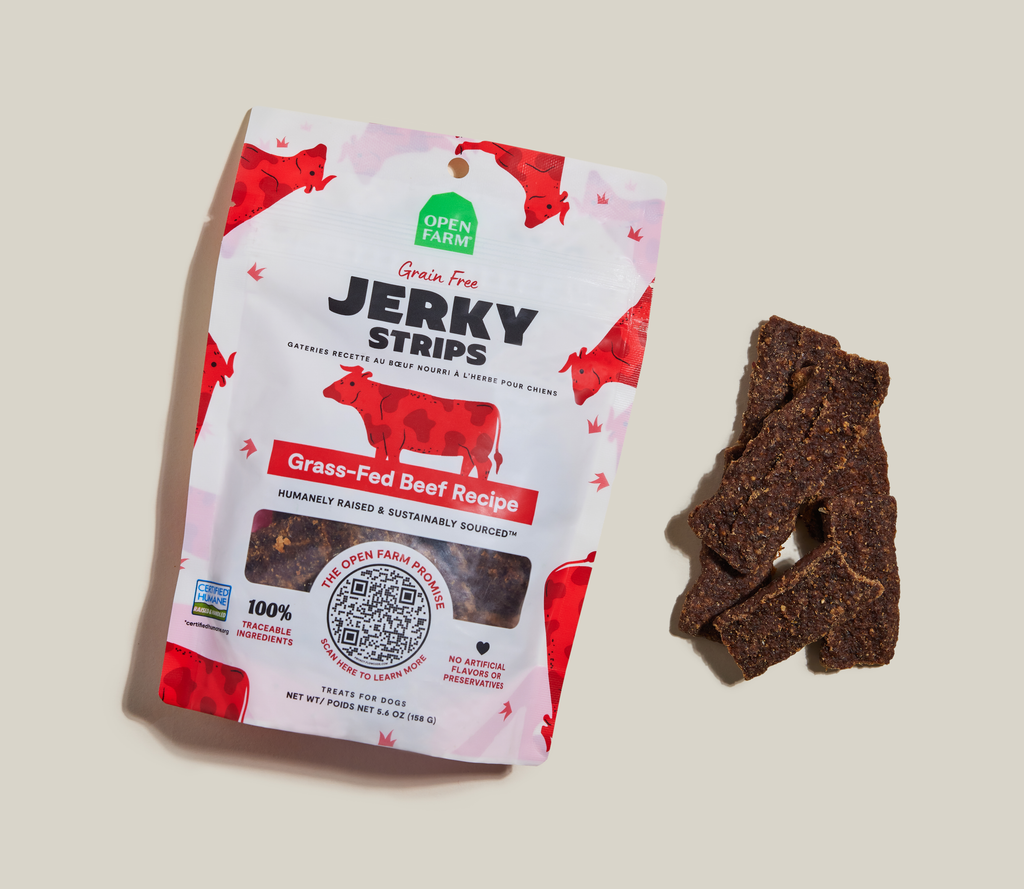 Certified Humane Grass-Fed Beef Jerky Chews – Soft Grain-Free Dog Treat Strips