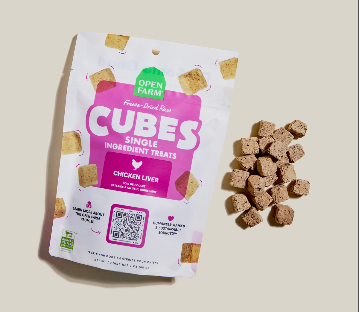 Single-Ingredient Chicken Liver Freeze-Dried Cubes – Dog Treats, Grain-Free