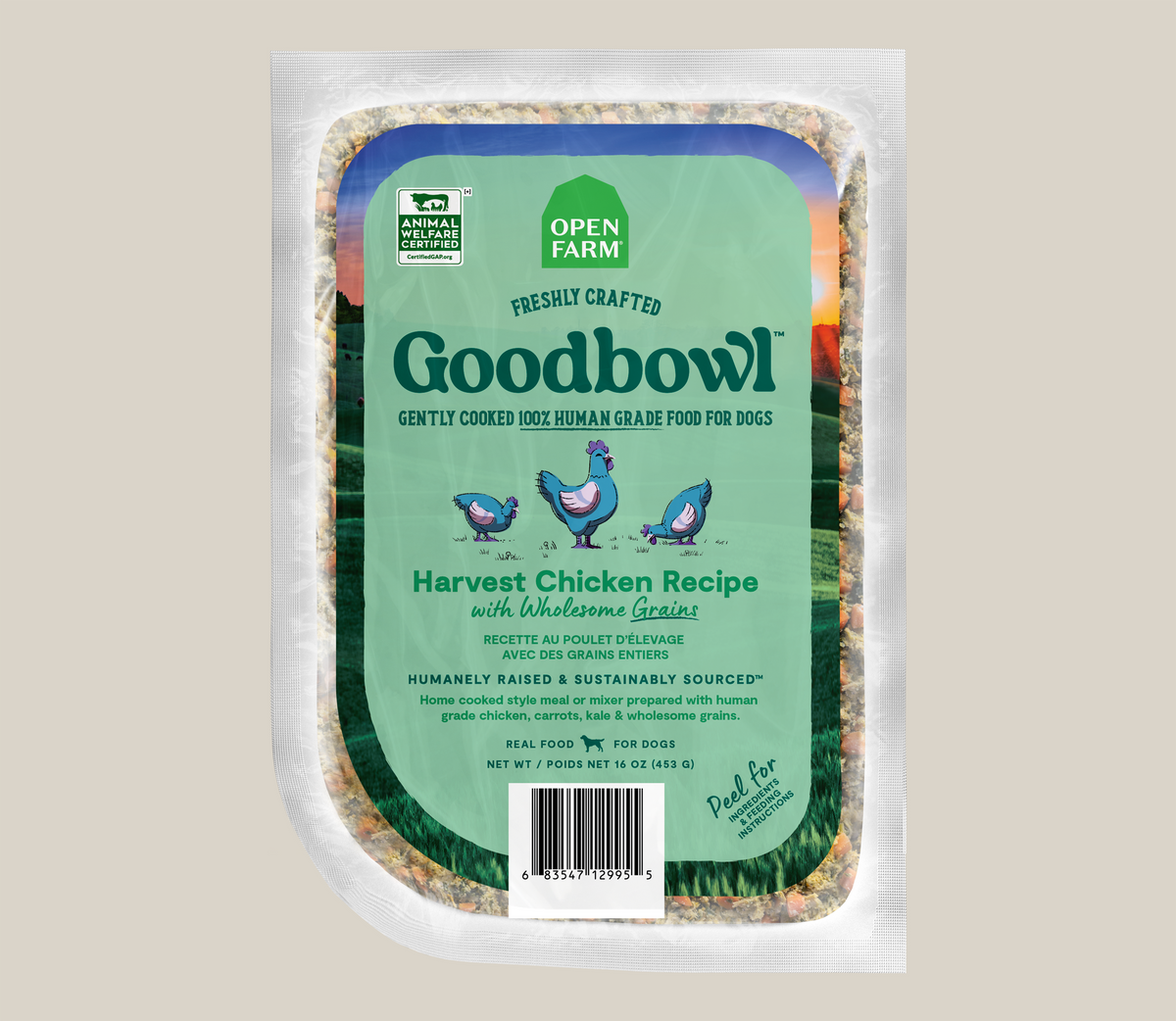 Harvest Chicken Gently Cooked Frozen Dog Food – Human-Grade 16 Pouches
