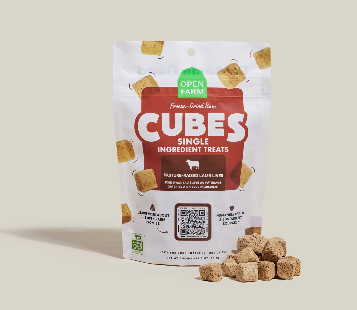 Freeze-Dried Lamb Liver Dog Treat Cubes – Single-Ingredient Grain-Free