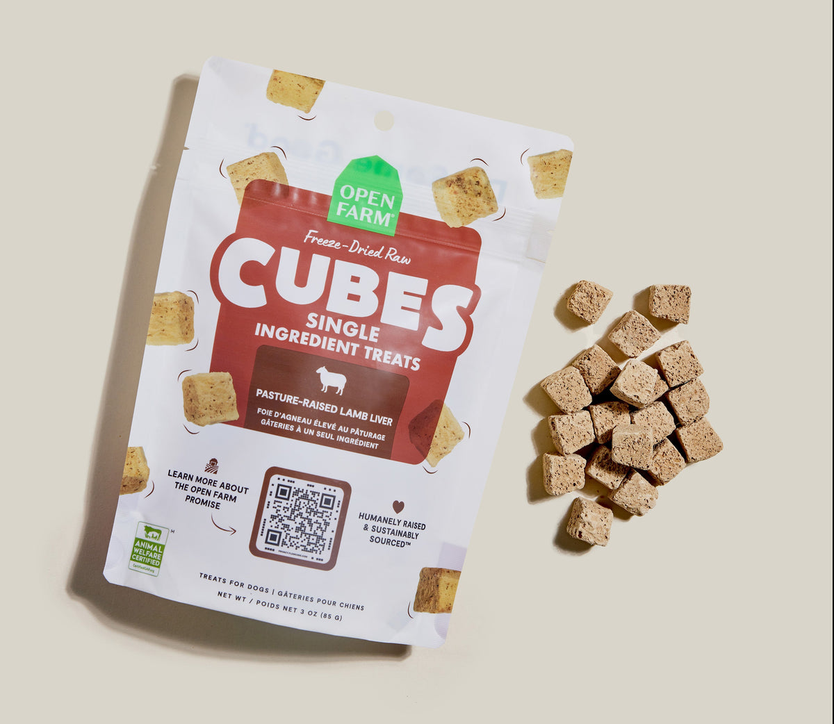 Freeze-Dried Lamb Liver Dog Treat Cubes – Single-Ingredient Grain-Free