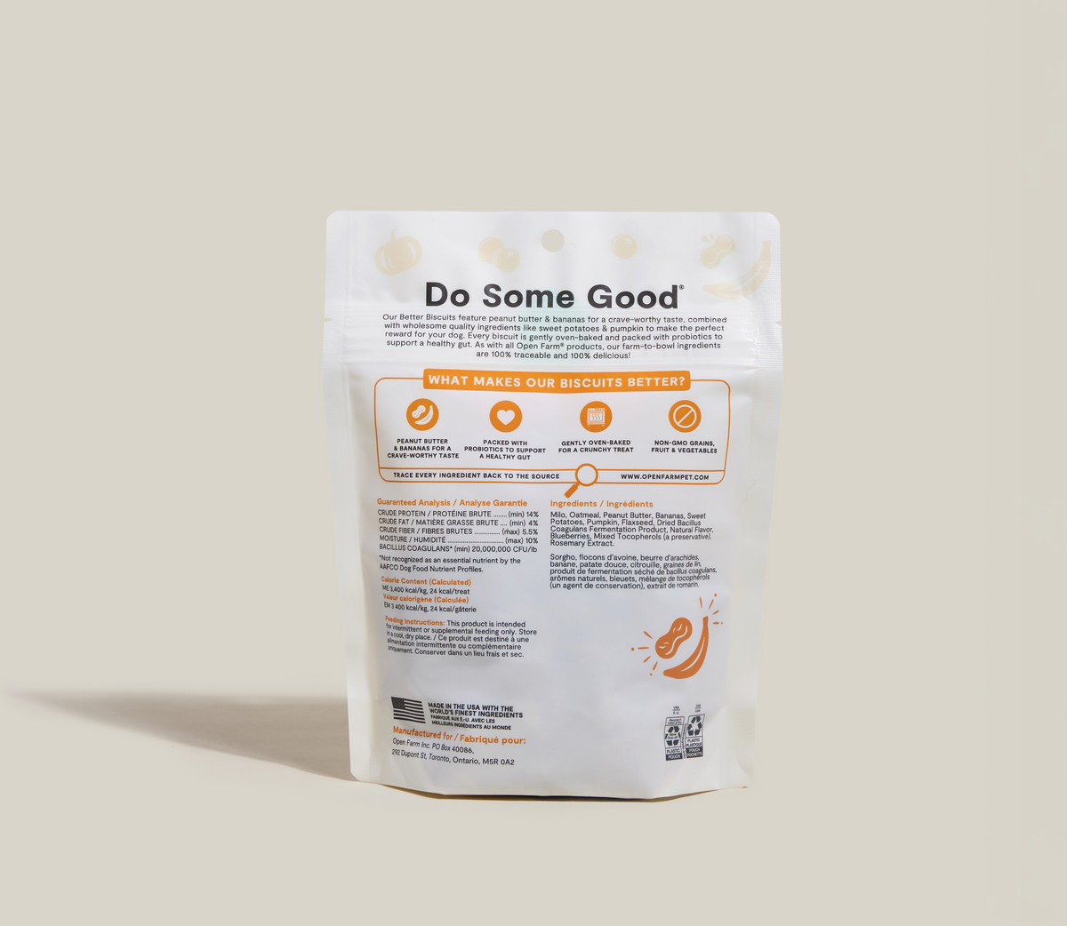 Peanut Butter & Banana Crunchy Dog Biscuits – Probiotic, Oven-Baked Treats
