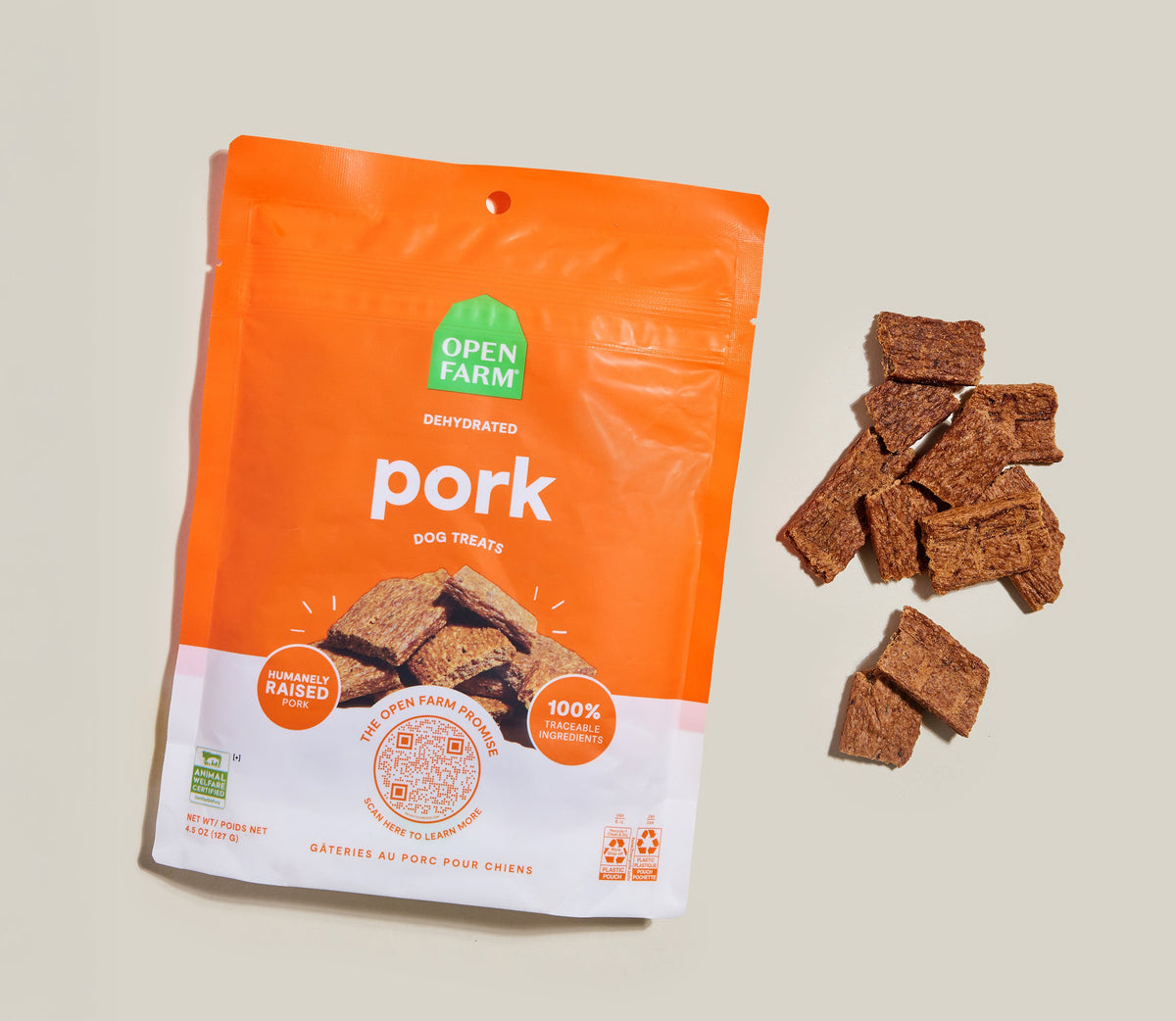 Single-Protein Dehydrated Pork Dog Chews – Grain-Free Natural Treat