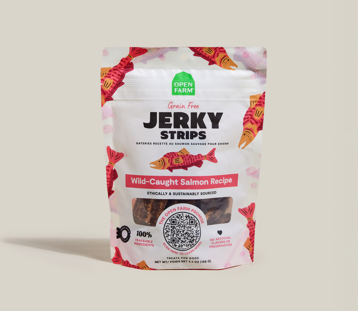 Ocean Wise Salmon Jerky Strips for Dogs – Grain-Free Wild-Caught Chews