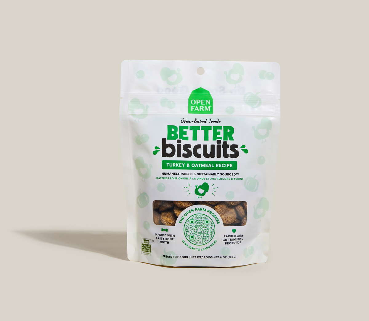 Turkey & Oatmeal Oven-Baked Dog Biscuits – Probiotic Crunchy Rewards