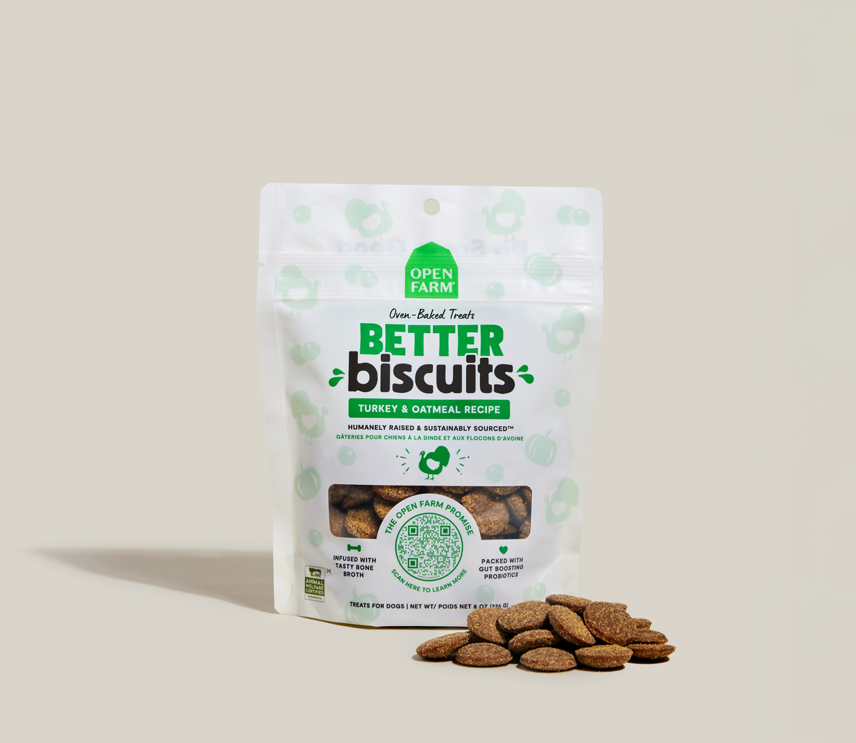 Turkey & Oatmeal Oven-Baked Dog Biscuits – Probiotic Crunchy Rewards