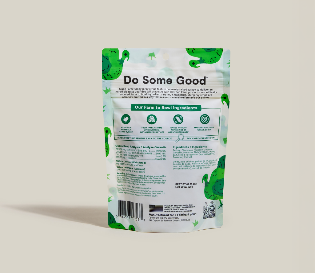 Grain-Free Turkey Jerky Dog Strips - Humanely Raised, Soft Chewy Reward