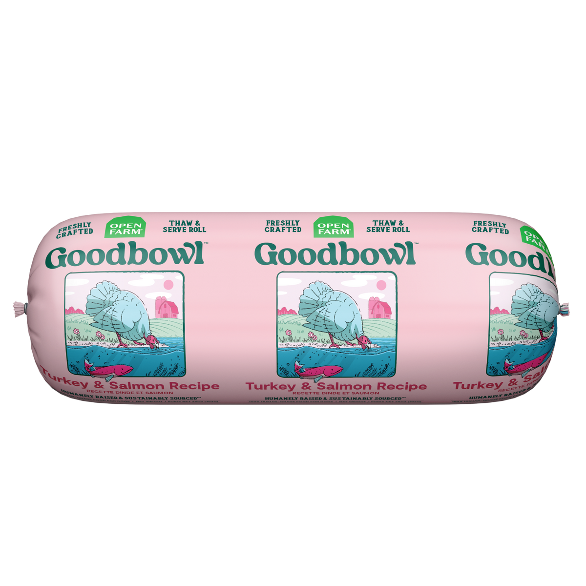 Slice-and-Serve Turkey & Ocean Wise Salmon Frozen Fresh Dog Food Roll